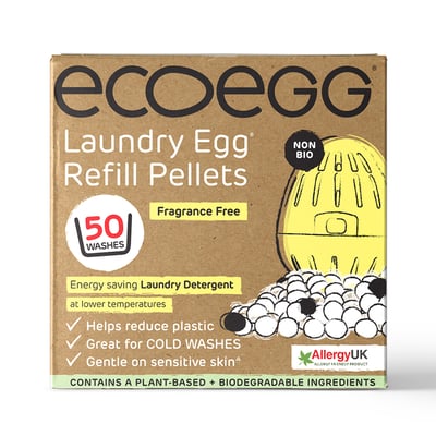 英國ECOEGG-環保低敏潔衣蛋補充包(50次/粉黃無香)1