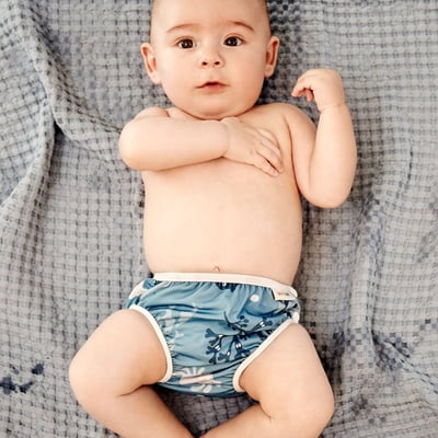 瑞典 ImseVimse超彈性防漏游泳尿褲(粉藍鯨魚)3