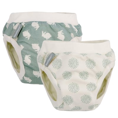 瑞典 ImseVimse有機棉幼兒如廁訓練褲2件組(小兔和蒲公英)1