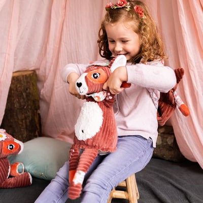 法國Les Deglingos-柔絨伙伴玩偶(花鹿/‌梅利梅洛絲‌)4