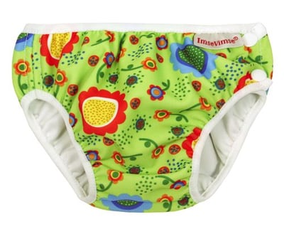 瑞典 ImseVimse超彈性防漏游泳尿褲(綠色花卉)1