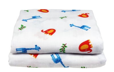 瑞典 ImseVimse-輕柔織棉萬用薄被紗巾(非洲草原/2件組)1