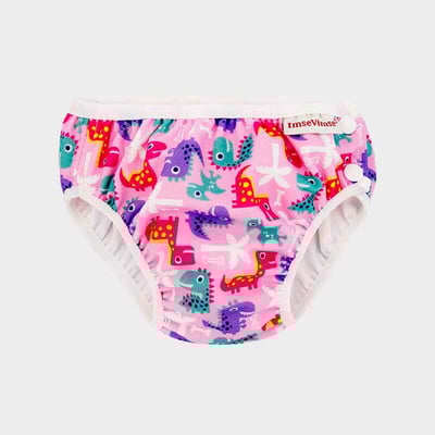 瑞典 ImseVimse超彈性防漏游泳尿褲(粉紅恐龍)1