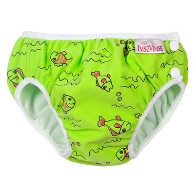 瑞典 ImseVimse超彈性防漏游泳尿褲(綠色小魚)1