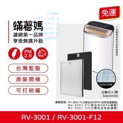蟎著媽  濾網 適 日本 Bmxmao MaoAir RV-3001 RV-3001-F12 空氣清淨機1