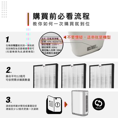 【蟎著媽】濾網  適用   Honeywell  HPA400WTW  HPA-400WTW  HRF400  空氣清淨機2