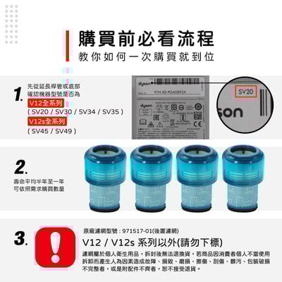 適用Dyson戴森 V12 V12s Detect Slim Absolute Clean Fluffy 集塵濾網 971517-012