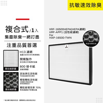 蟎著媽 濾網 適用 Honeywell 16500 空氣清淨機 XRF-16500 / HEP-16500-TWN9
