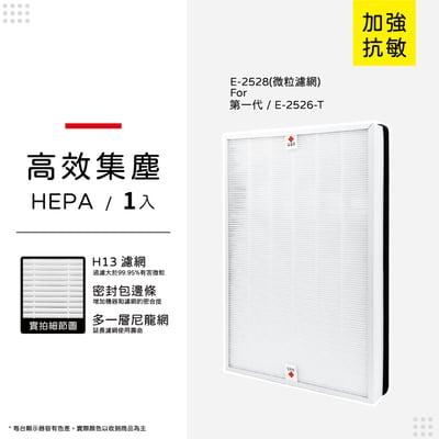 【蟎著媽】濾網 適用Amway 安麗 第一代空氣清淨機E-2526-T 專用濾網組(HEPA1片+顆粒活性碳1片)9