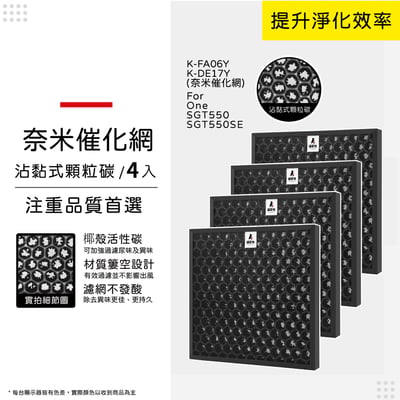 適用 POIEMA One / SGT550 / SGT550SE 空氣清淨機 K-FA06Y  K-DE17Y 奈米催化濾網10
