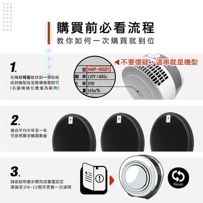 現貨 蟎著媽  濾網  適用 空氣清淨機 HERAN 禾聯 小餅乾 HAP-150Z1 150Z1-HCP 150H112