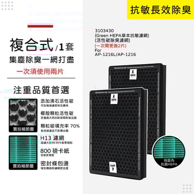 【蟎著媽】 濾網 適用   Coway 格威 綠淨力 空氣清淨機 AP1216L AP-1216L10