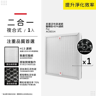 蟎著媽 濾網 適用 opure A6 3M AC501H AC-501h 含顆粒活性碳 空氣清淨機11
