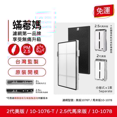 【蟎著媽】 濾網 高效型 (適用 安麗 Amway 第二代 通用版 10-1076T 10-1078 空氣清淨機)1
