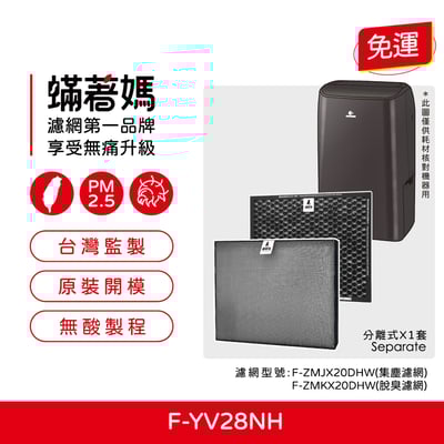 適用 Panasonic 國際牌 F-YV28NH 14公升 清淨除濕機 空氣清淨機 濾網 濾芯 濾心 蟎著媽1