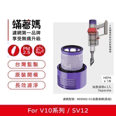 【蟎著媽】濾網 適用  Dyson 戴森 吸塵器 V10 SV12 後置濾網 台美版本 長版1