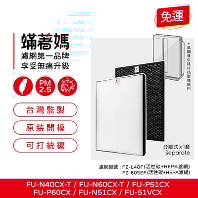【蟎著媽】濾網 夏普 SHARP FU-N60CX FU-N60T FU-N40CX FU-40ST 空氣清淨機1