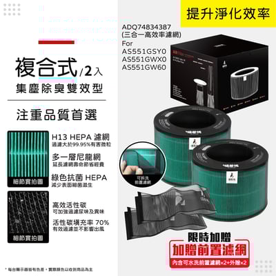 適用 LG 樂金 AS551GSY0 AS551GWX0 AS551GW60 AeroBooster 空氣清淨機 蟎著媽10