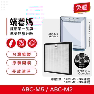 【蟎著媽】適用 SANLUX 台灣三洋 ABC-M5 ABC-M2 空氣清淨機 CAFT-M5 CAFT-M2 濾網1