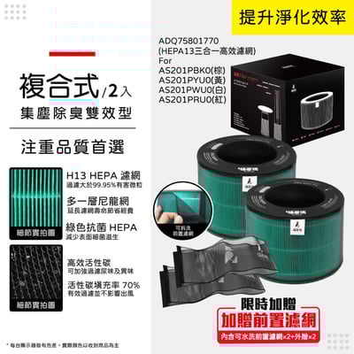 【蟎著媽】 濾網 適 LG樂金  AeroFurniture 新淨几 無線充電空清機 AS201PYU0 PWU0 PRU012