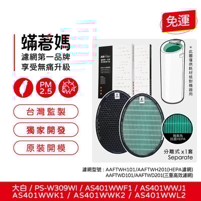 【蟎著媽】濾網 濾芯 適用 LG 大白 空氣清淨機  PS-W309WI AS401WWJ1 AS401WWL21