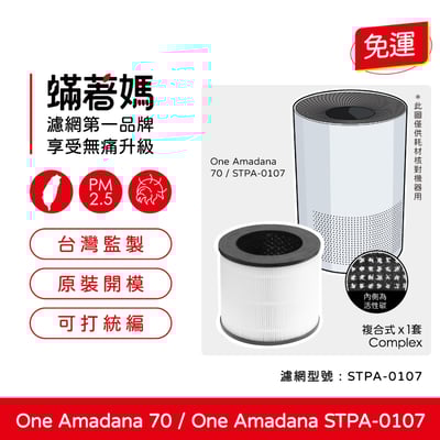 蟎著媽  濾網 適用  One Amadana 70  STPA-0107 8坪-小台款 空氣清淨機1