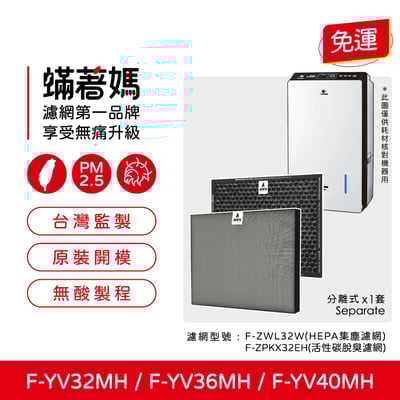 適用 Panasonic 國際牌 F-YV32MH F-YV36MH F-YV40MH 空氣清淨機 除濕機 濾網 蟎著媽1