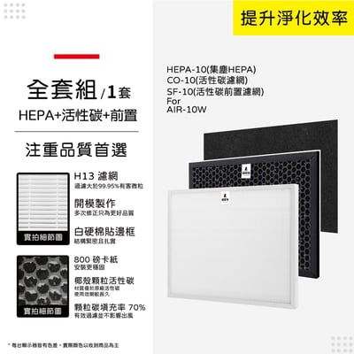 蟎著媽 濾網   適用 佳醫 超淨 AIR10W AIR-10W 空氣清淨機 SF-10  HEPA-10  CO-1014