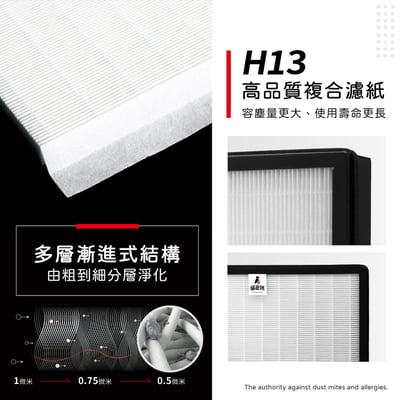 蟎著媽 適用 PHILIPS 飛利浦 AC3681 AC3681/80 毛小奈抗敏寵物清淨機 濾網 FY31294