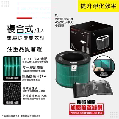 適用 LG 樂金 AeroSpeaker AS201SHU0 小蘑菇 空氣清淨機 濾網 濾芯 濾心 耗材9