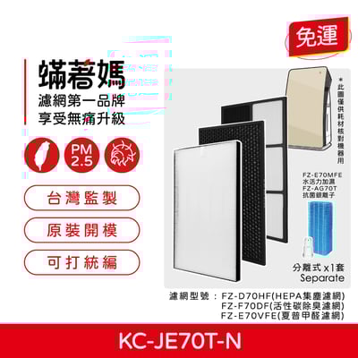 【蟎著媽】SHARP 夏普 KC-JE70T-N 空氣清淨機 FZ-E70HFE FZ-E70DFE 濾網1