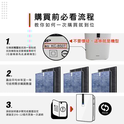 蟎著媽  濾網   適用 夏普 SHARP KC-850T-W KC-850T-B FZ-C100HFE FZ-C100DFE 空氣清淨機2