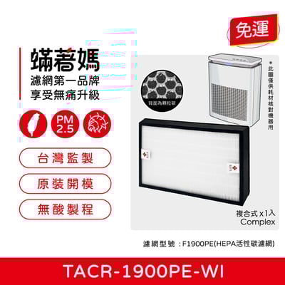 蟎著媽  濾網 適用 大同 TACR-1900PE-WI TACR1900 空氣清淨機 F1900PE1