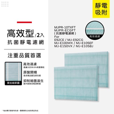 蟎著媽 適用 Mitsubishi 三菱 除濕機 MJ-E100WX MJ-E92CG MJ-E105BJ MJ-E150VX 抗菌靜電濾網10