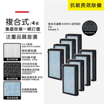 【蟎著媽】濾網 適用  台灣現貨免運 適用 TEMAI Tesla 特斯拉 model3 濾網 買三送一11