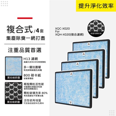 蟎著媽  濾網 適用 正負零 正負0 空氣清凈機 ±0 PMZ XQC-X020 XQH-X020 X02011
