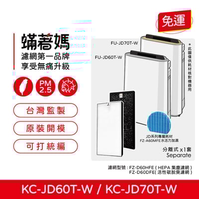 【蟎著媽】 濾網 適 夏普 SHARP KC-JD60T-W KC-JD70T-W FZ-D60DFE FZ-D60HFE1