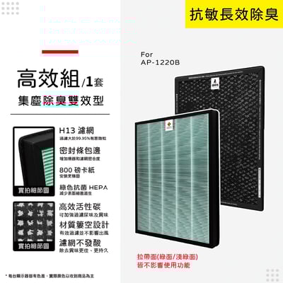 【蟎著媽】濾網 適用 Coway 格威 綠淨力 雙向循環雙禦 空氣清淨機 AP-1220B AP1220B13