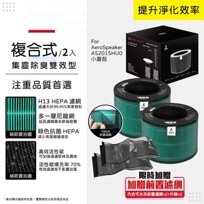 適用 LG 樂金 AeroSpeaker AS201SHU0 小蘑菇 空氣清淨機 濾網 濾芯 濾心 耗材10