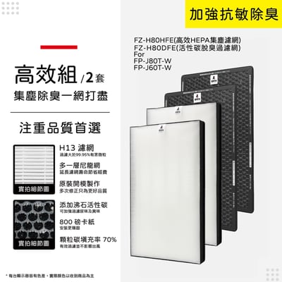蟎著媽  濾網   適用 SHARP 夏普 FP-J80T-W FP-J60T-W 空氣清淨機 FZ-H80HFE14