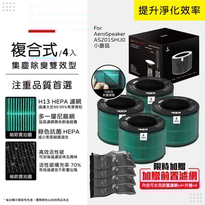 適用 LG 樂金 AeroSpeaker AS201SHU0 小蘑菇 空氣清淨機 濾網 濾芯 濾心 耗材11