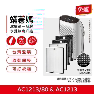 【蟎著媽】濾網 (適用 PHILIPS飛利浦 AC1213 FY1410 FY1413 空氣清淨機)2
