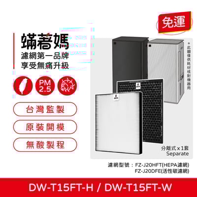適用 Sharp 夏普 DW-T15FT-H DW-T15FT-W DW-T19HT-W 清淨除濕機 濾網 濾芯 蟎著媽1