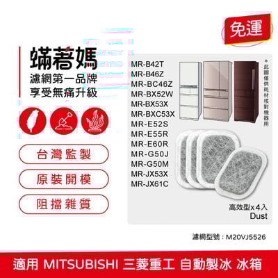 【蟎著媽】 適用 三菱重工 自動製冰箱MR-BX52W BX53X WX61C MR-Z65 製冰室 給水盒 濾水 濾網 濾棉2