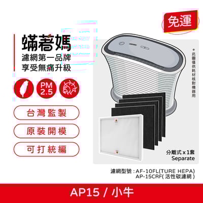 【蟎著媽】濾網  適用  HoMedics 美國 AP-15 AP15 小牛 空氣清淨機1