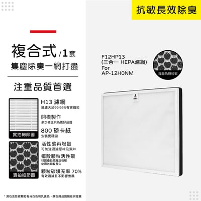 蟎著媽 濾網  適用 CHIMEI 奇美 AP-12H0NM F12HP13 空氣清淨機10