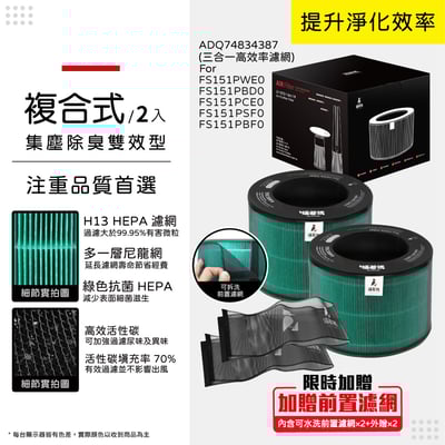 【蟎著媽】濾網 適用 LG樂金 AeroTower風革機 FS151PBF0 FS151PSF0 FS151PWE012