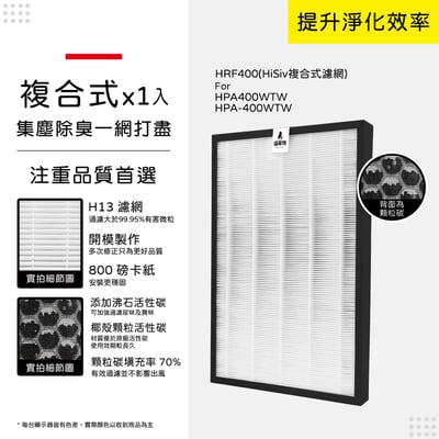 【蟎著媽】濾網  適用   Honeywell  HPA400WTW  HPA-400WTW  HRF400  空氣清淨機10