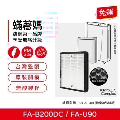 【蟎著媽】 濾網 適用 3M FA-B200DC FA-U90 U100-F U100-ORF 空氣清淨機1