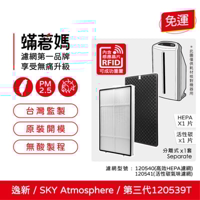 【蟎著媽】安麗 逸新 SKY Atmosphere 第三代 12053 120540 120541 空氣清淨機 濾網1